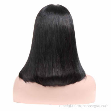 Tuneful short straight lace front wig 18038 13*4  100% Brazilian hair human bob wig  for black women wholesale price on selling